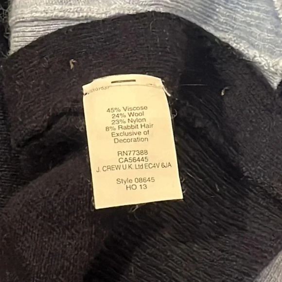 J. Crew Mohair Wool Blend Elbow Patch Asymmetrical Blue Sweater Womens Medium - Picture 5 of 9